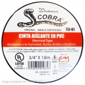 Teipe Cobra Original Cinta Aislante Electrico PVC 3/4 x 18m 