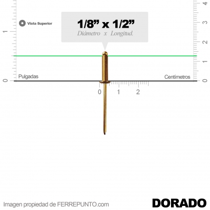Remache Ciego 1/8 x 1/2 DORADO