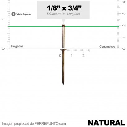 Remache Ciego 1/8 x 3/4 NATURAL