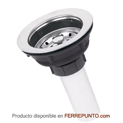 Cesta para Fregadero Metalico Cromado con Extension Plastica