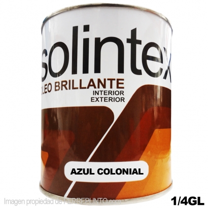 Esmalte Solintex Oleo Brillante 1/4 Gl AZUL COLONIAL