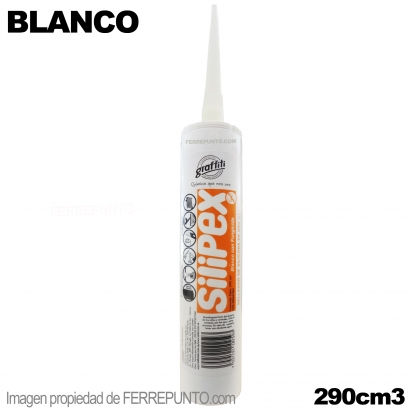 Silicon Blanco con Fungicida en Cartucho para Pistola de 290ml SILIPEX