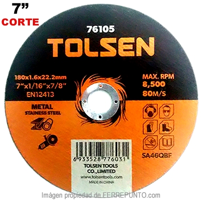 Disco de Corte de Metal de 7 Pulgadas Tolsen