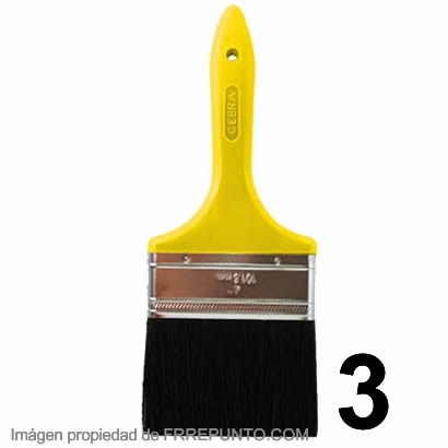 Brocha 3 Pulgadas mango plastico Amarillo marca Cebra