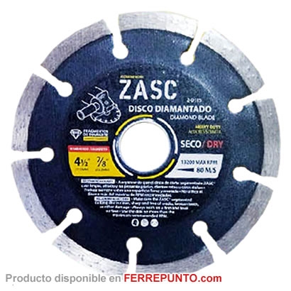 Disco de Corte de Concreto Segmentado de 4 Pulgadas Zasc