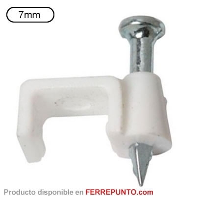 Grapas para Cable 7mm con Clavo 100 unidades