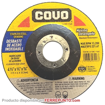 Disco de Esmerilar Desbastado 4 Pulgadas marca Covo