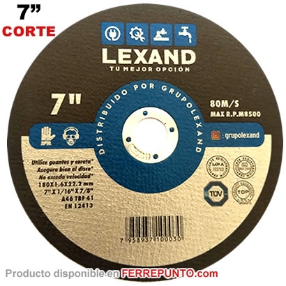 Disco de Corte de Metal de 7 Pulgadas Lexand