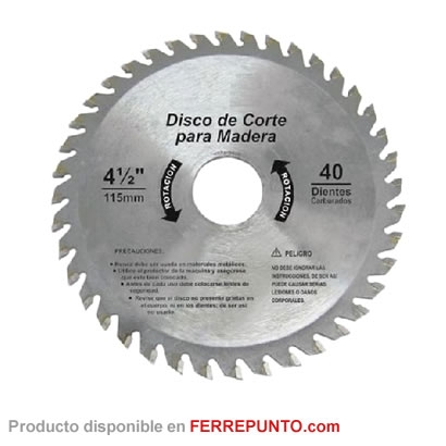 Disco de corte para madera de 4 1/2 pulgadas de 40 dientes