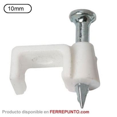 Grapas para Cable 10mm con Clavo 100 unidades