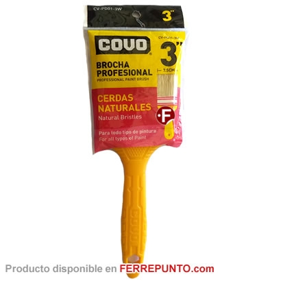 Brocha 3 Pulgadas mango plastico marca Covo