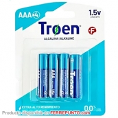 Pilas Baterias AAA Troen de 4 unidades