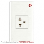 Tomacorriente para Empotrar Tipo Chino con tapa 20A - 220v Vert