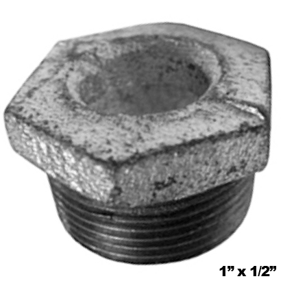 Bushing galvanizado 1 pulgada x 1/2