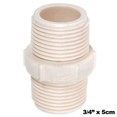 Niple De 3/4 X 5 Centimetros Plastico Roscar