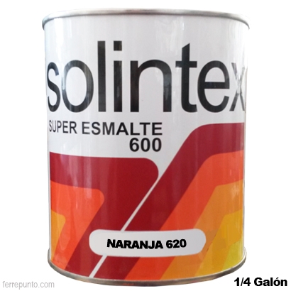Super Esmalte 1/4 Galon Naranja Marca Solintex