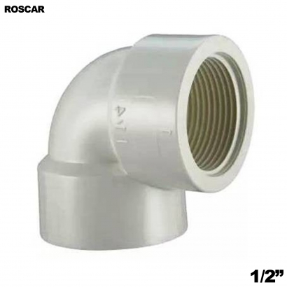 Codo 1/2 Pulgada Plastico Rosca