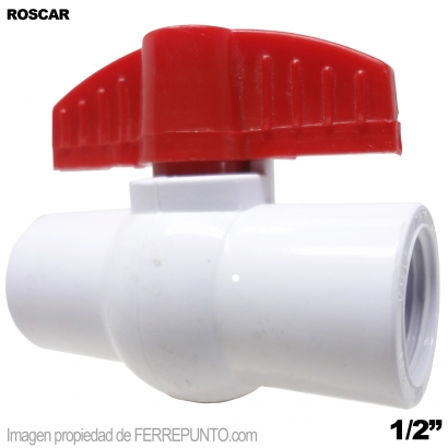 Llave De Paso 1/2 Pulgada Plastica ROSCAR